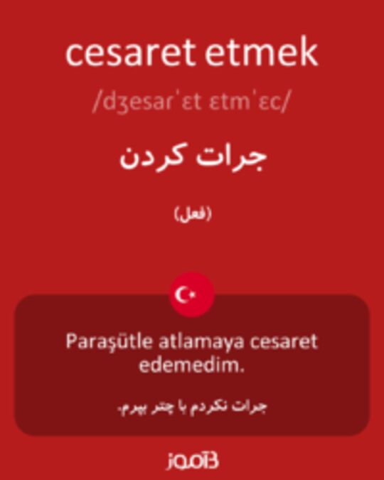  تصویر cesaret etmek - دیکشنری انگلیسی بیاموز