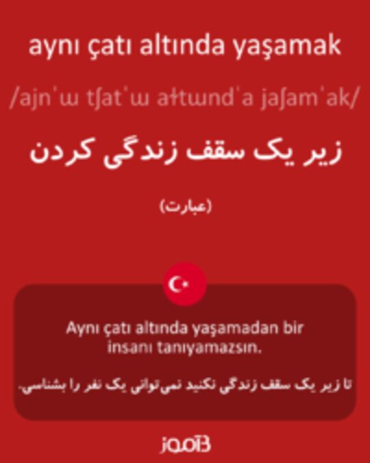  تصویر aynı çatı altında yaşamak - دیکشنری انگلیسی بیاموز