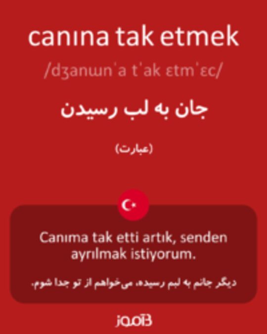  تصویر canına tak etmek - دیکشنری انگلیسی بیاموز