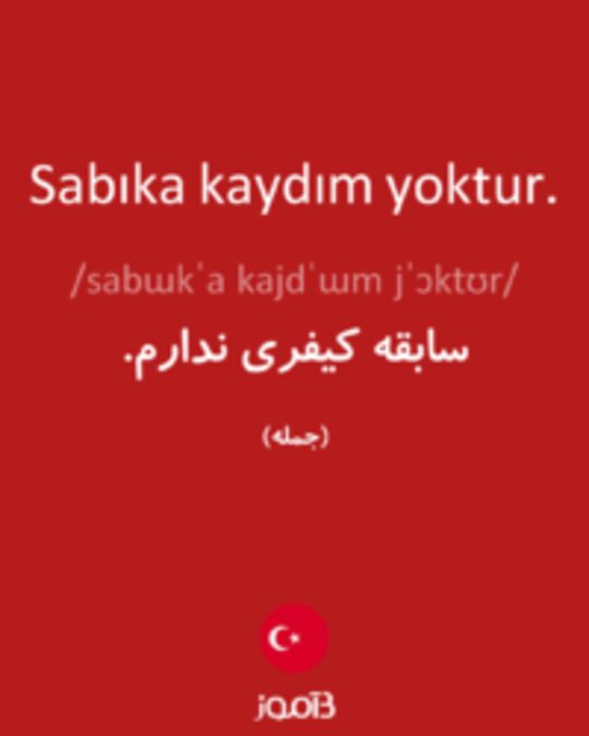  تصویر Sabıka kaydım yoktur. - دیکشنری انگلیسی بیاموز