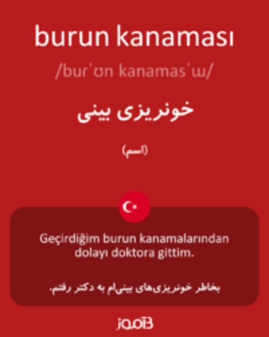  تصویر burun kanaması - دیکشنری انگلیسی بیاموز