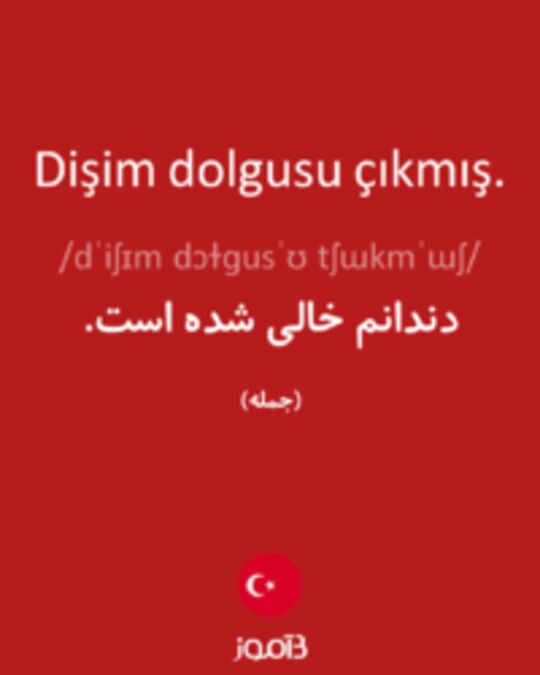  تصویر Dişim dolgusu çıkmış. - دیکشنری انگلیسی بیاموز