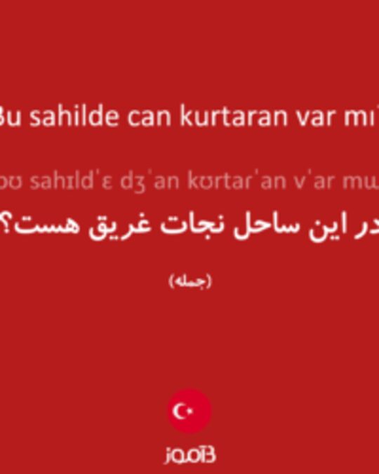  تصویر Bu sahilde can kurtaran var mı? - دیکشنری انگلیسی بیاموز