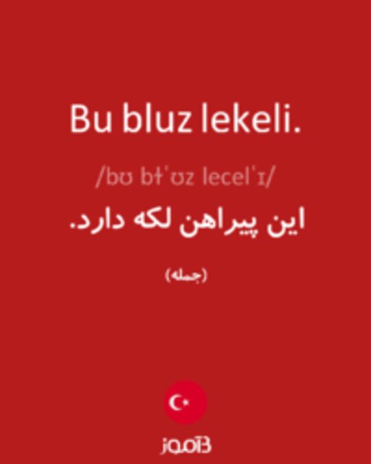  تصویر Bu bluz lekeli. - دیکشنری انگلیسی بیاموز