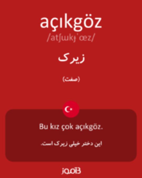  تصویر açıkgöz - دیکشنری انگلیسی بیاموز