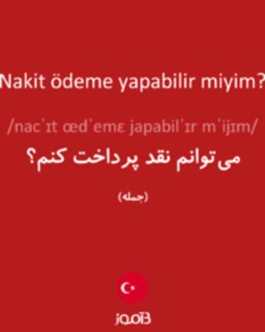  تصویر Nakit ödeme yapabilir miyim? - دیکشنری انگلیسی بیاموز