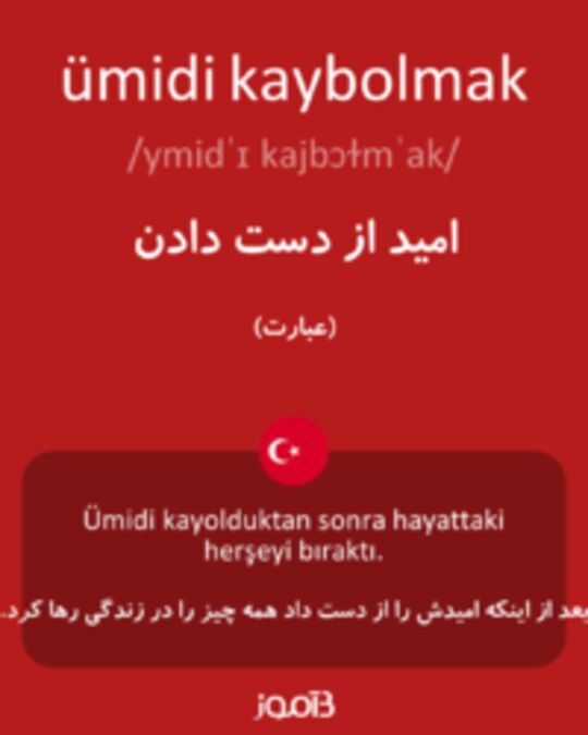  تصویر ümidi kaybolmak - دیکشنری انگلیسی بیاموز