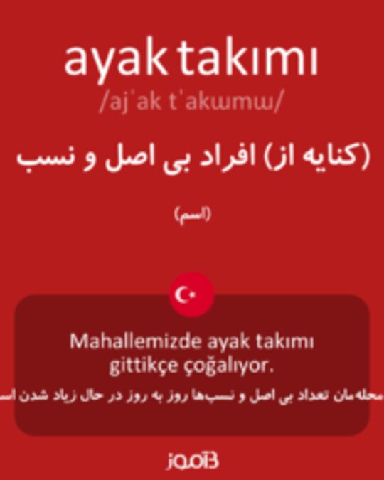  تصویر ayak takımı - دیکشنری انگلیسی بیاموز