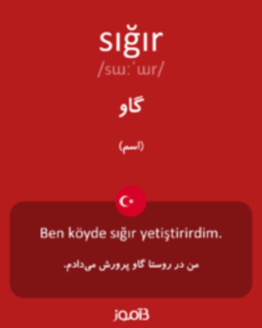  تصویر sığır - دیکشنری انگلیسی بیاموز