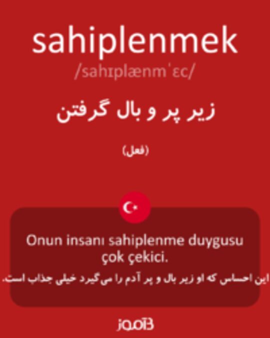  تصویر sahiplenmek - دیکشنری انگلیسی بیاموز