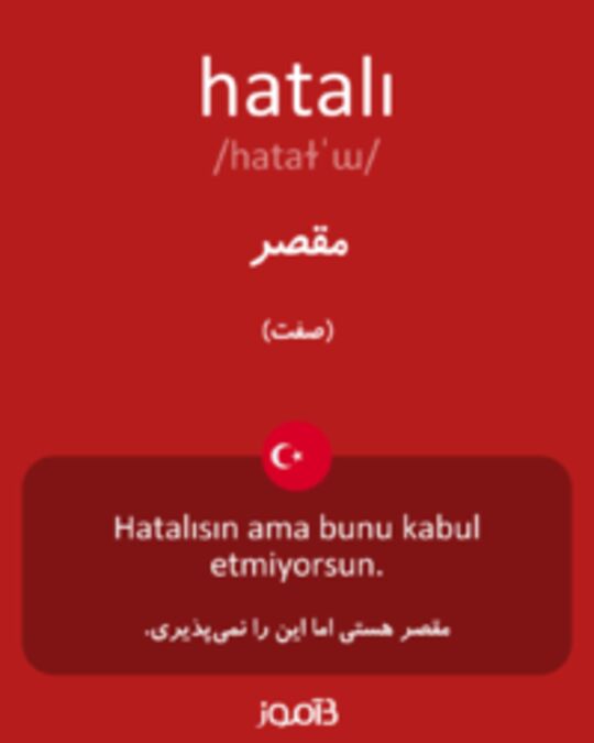  تصویر hatalı - دیکشنری انگلیسی بیاموز