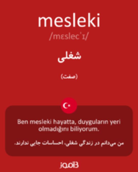  تصویر mesleki - دیکشنری انگلیسی بیاموز