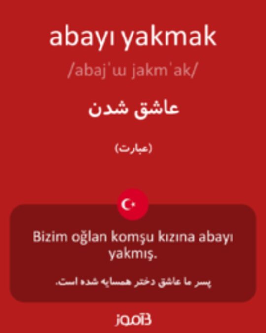  تصویر abayı yakmak - دیکشنری انگلیسی بیاموز