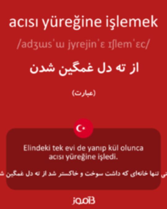  تصویر acısı yüreğine işlemek - دیکشنری انگلیسی بیاموز