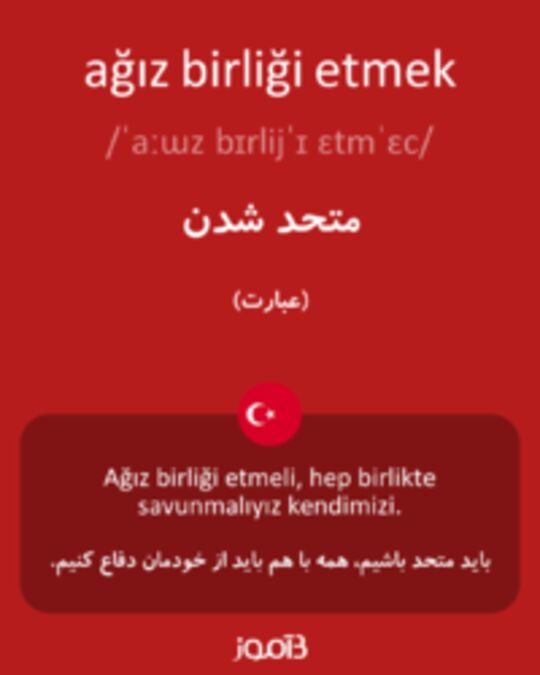  تصویر ağız birliği etmek - دیکشنری انگلیسی بیاموز