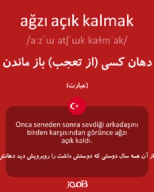  تصویر ağzı açık kalmak - دیکشنری انگلیسی بیاموز