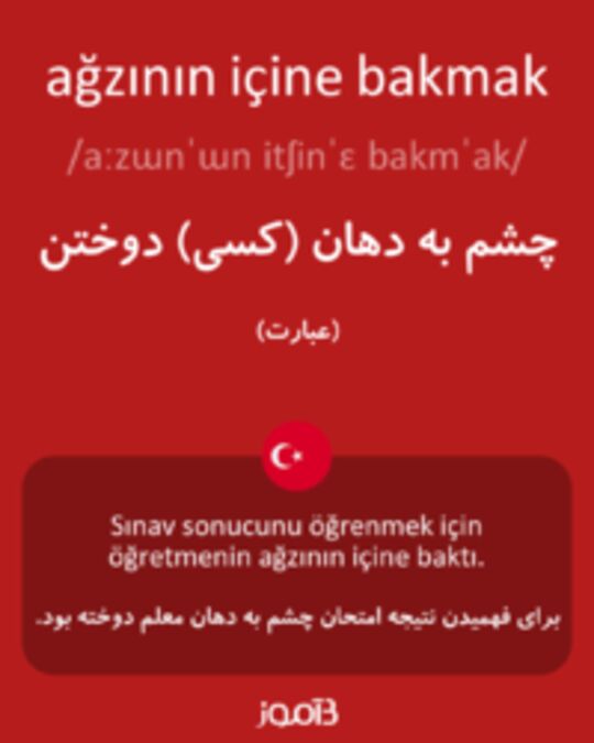  تصویر ağzının içine bakmak - دیکشنری انگلیسی بیاموز