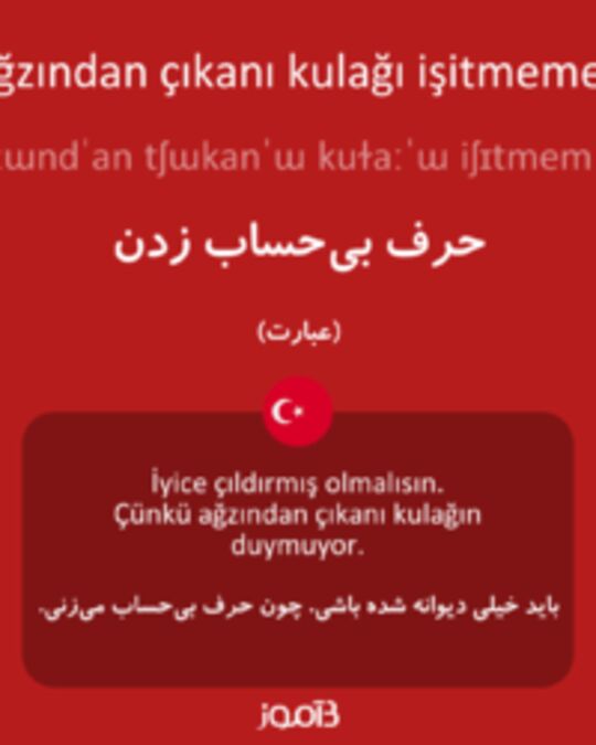  تصویر ağzından çıkanı kulağı işitmemek - دیکشنری انگلیسی بیاموز