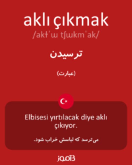  تصویر aklı çıkmak - دیکشنری انگلیسی بیاموز