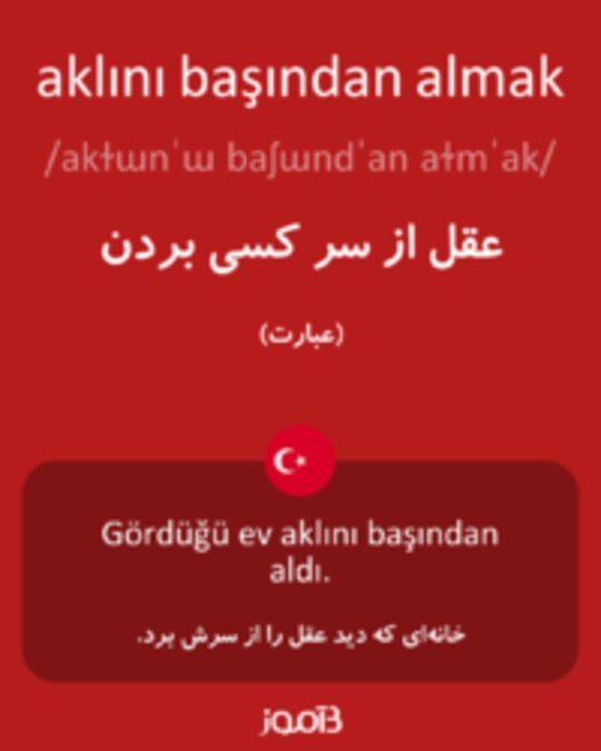  تصویر aklını başından almak - دیکشنری انگلیسی بیاموز