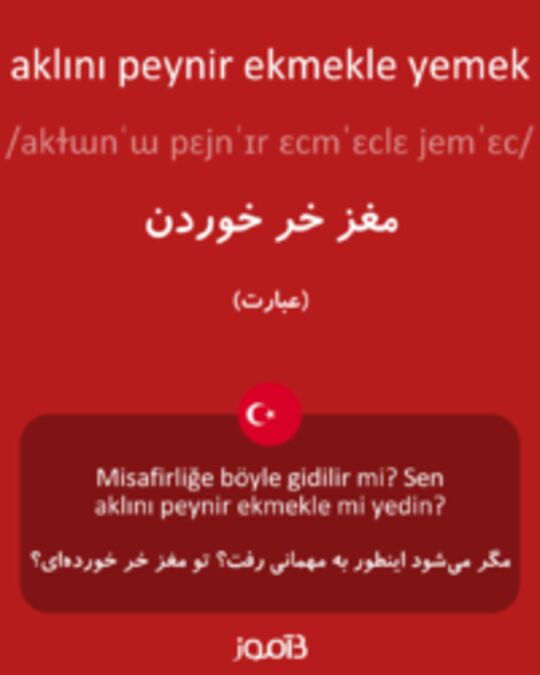  تصویر aklını peynir ekmekle yemek - دیکشنری انگلیسی بیاموز