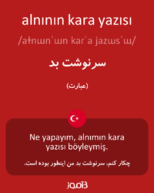  تصویر alnının kara yazısı - دیکشنری انگلیسی بیاموز