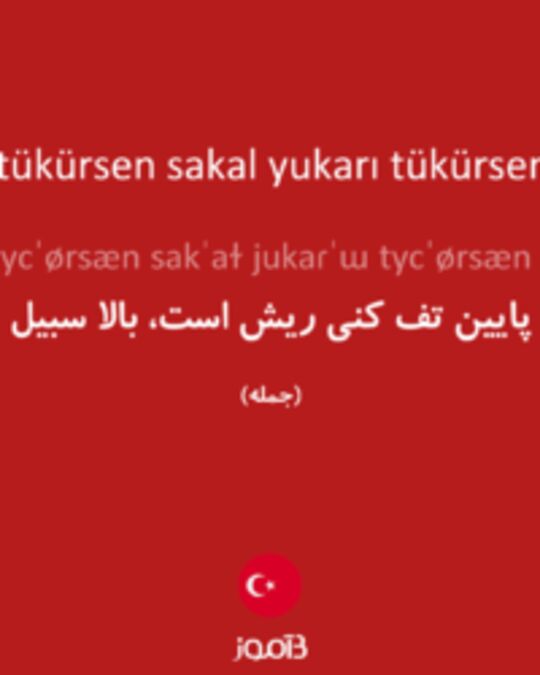  تصویر aşağı tükürsen sakal yukarı tükürsen bıyık - دیکشنری انگلیسی بیاموز