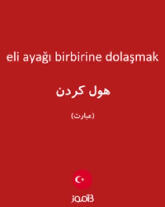  تصویر eli ayağı birbirine dolaşmak - دیکشنری انگلیسی بیاموز