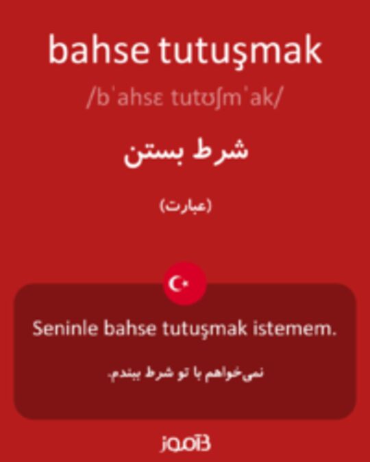  تصویر bahse tutuşmak - دیکشنری انگلیسی بیاموز