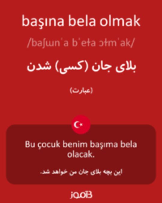  تصویر başına bela olmak - دیکشنری انگلیسی بیاموز