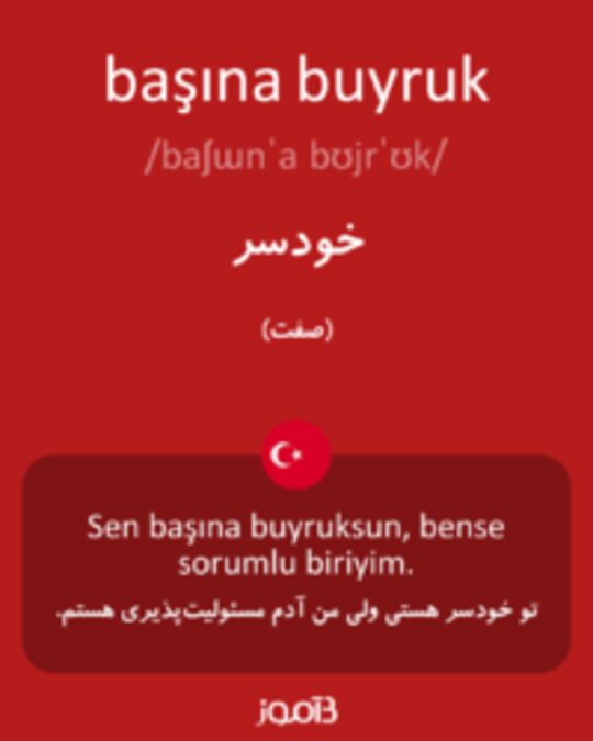  تصویر başına buyruk - دیکشنری انگلیسی بیاموز