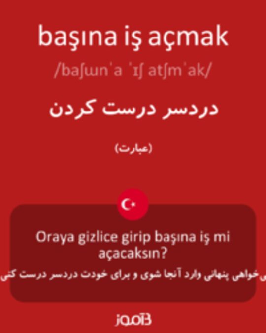  تصویر başına iş açmak - دیکشنری انگلیسی بیاموز