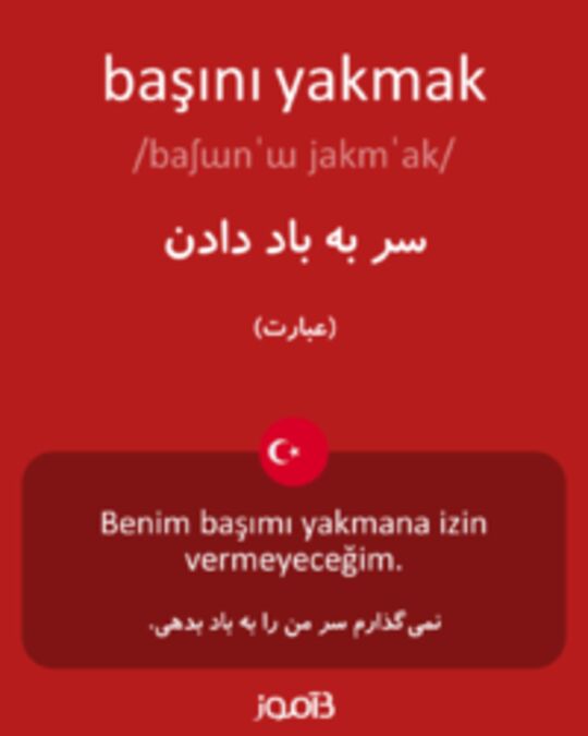  تصویر başını yakmak - دیکشنری انگلیسی بیاموز