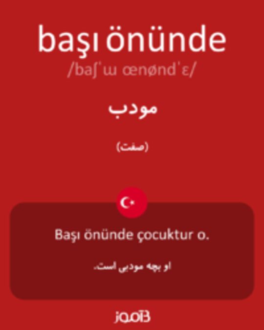  تصویر başı önünde - دیکشنری انگلیسی بیاموز