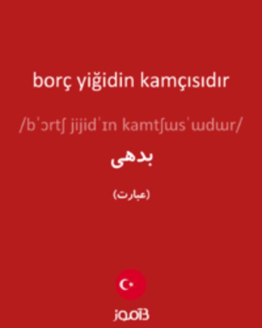  تصویر borç yiğidin kamçısıdır - دیکشنری انگلیسی بیاموز