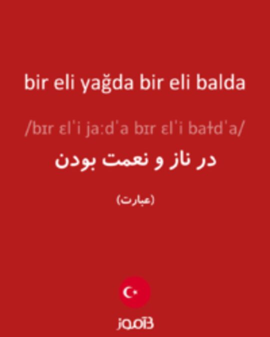  تصویر bir eli yağda bir eli balda - دیکشنری انگلیسی بیاموز