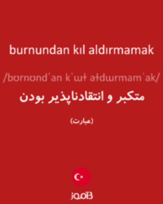  تصویر burnundan kıl aldırmamak - دیکشنری انگلیسی بیاموز