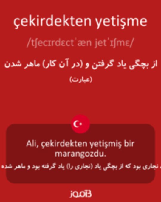  تصویر çekirdekten yetişme - دیکشنری انگلیسی بیاموز