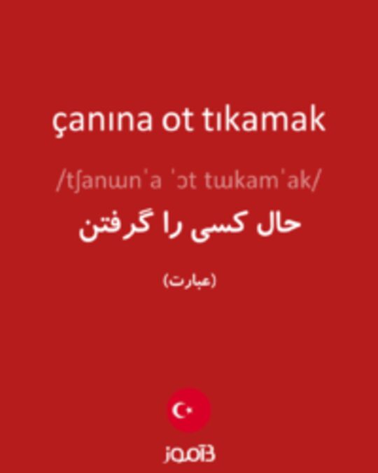  تصویر çanına ot tıkamak - دیکشنری انگلیسی بیاموز