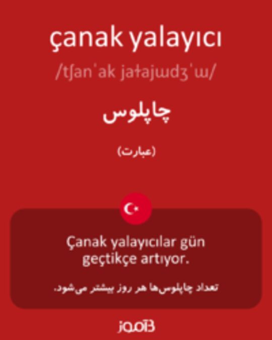  تصویر çanak yalayıcı - دیکشنری انگلیسی بیاموز