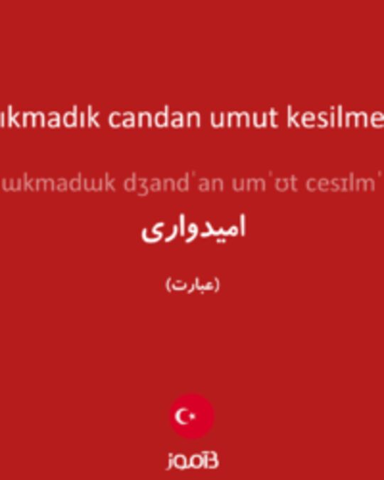  تصویر çıkmadık candan umut kesilmez - دیکشنری انگلیسی بیاموز