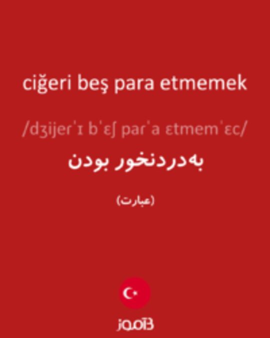  تصویر ciğeri beş para etmemek - دیکشنری انگلیسی بیاموز