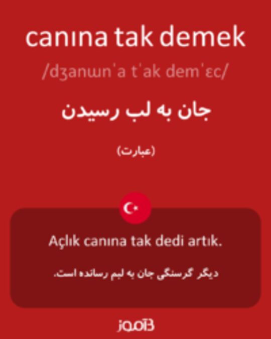  تصویر canına tak demek - دیکشنری انگلیسی بیاموز