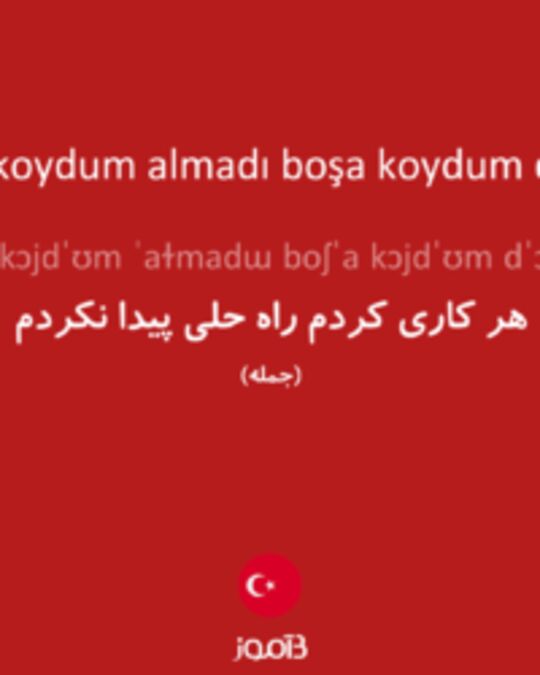  تصویر doluya koydum almadı boşa koydum dolmadı - دیکشنری انگلیسی بیاموز