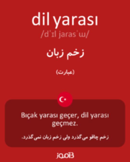  تصویر dil yarası - دیکشنری انگلیسی بیاموز