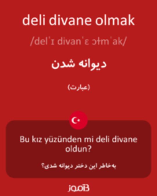  تصویر deli divane olmak - دیکشنری انگلیسی بیاموز