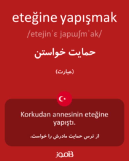  تصویر eteğine yapışmak - دیکشنری انگلیسی بیاموز