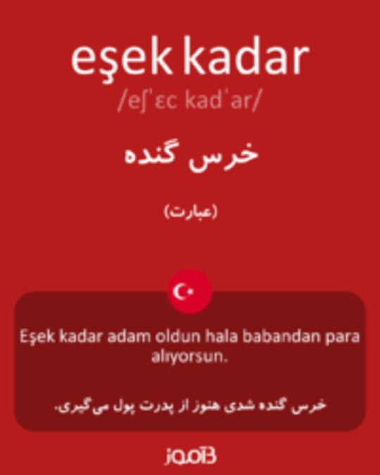  تصویر eşek kadar - دیکشنری انگلیسی بیاموز