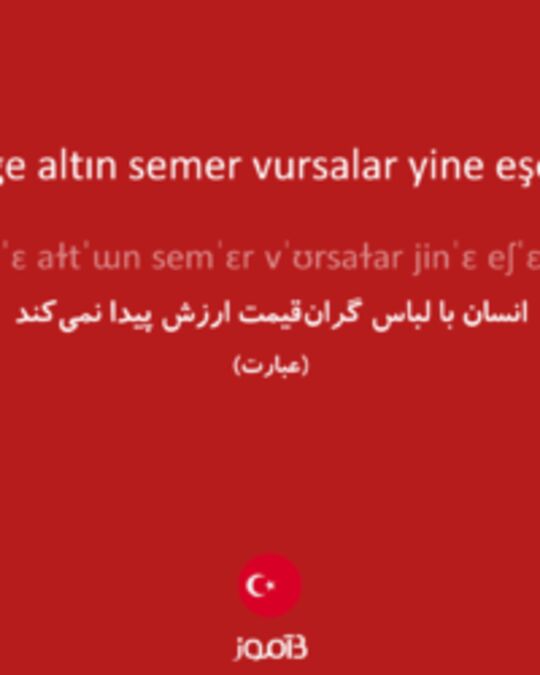 تصویر eşeğe altın semer vursalar yine eşektir - دیکشنری انگلیسی بیاموز
