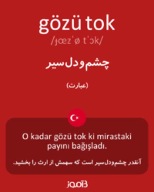  تصویر gözü tok - دیکشنری انگلیسی بیاموز